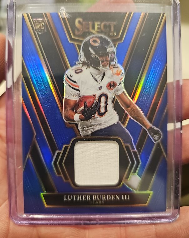2025 Panini Select #RSW-LBN Luther Burden III Rookie Swatches Blue Prizm — front