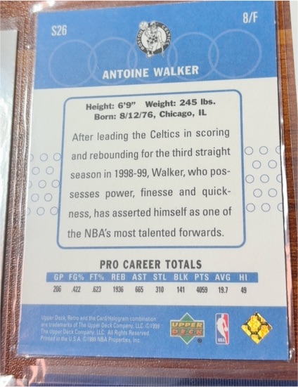 1998 Upper Deck #8/F Antoine Walker — front