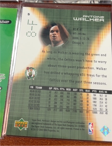 2001-02 Upper Deck Ovation #5 Antoine Walker — front