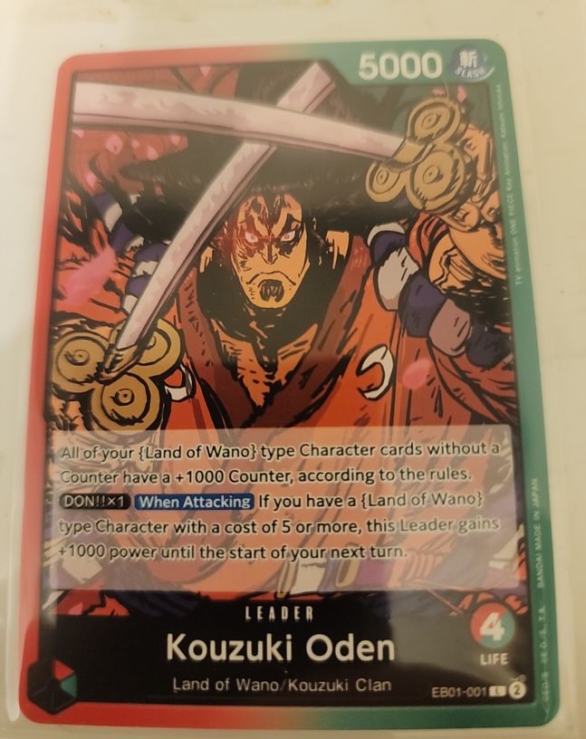 One Piece Card Game EB01-001 Kouzuki Oden Leader — front