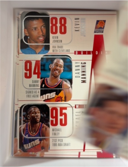 1996-97 Upper Deck #156 Kevin Johnson Danny Manning Michael Finley Phoenix Suns — front