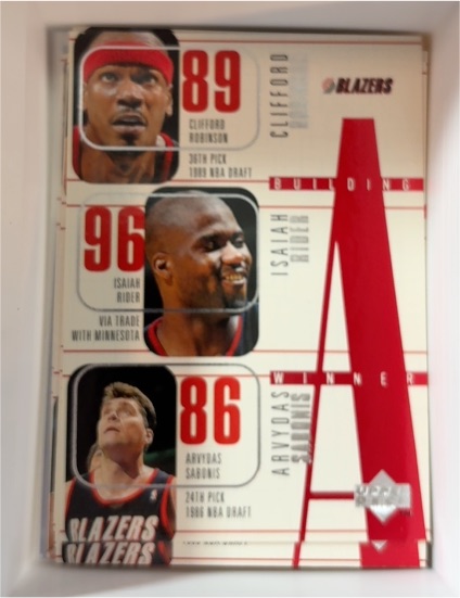 1996-97 Upper Deck #157 Clifford Robinson / Isaiah Rider / Arvydas Sabonis — front