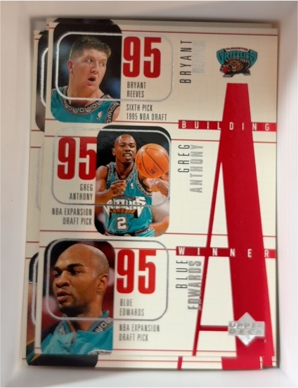 1996-97 Upper Deck #163 Bryant Reeves / Greg Anthony / Blue Edwards — front