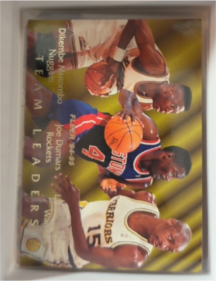 1994-95 Fleer Team Leaders #3 Dikembe Mutombo Joe Dumars Latrell Sprewell — front