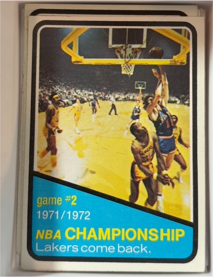 1972 Topps Basketball #155 NBA Championship Game #2 Wilt Chamberlain — front