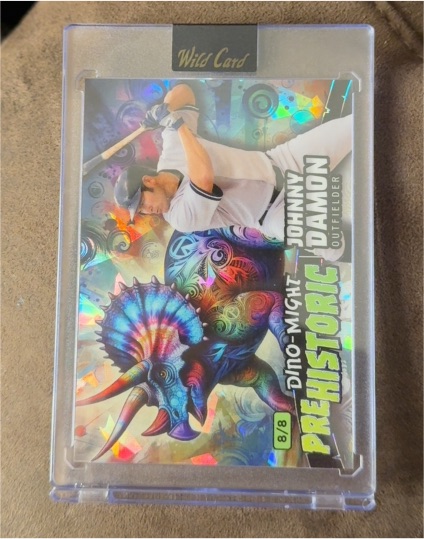 2024 Wild Card Dino-Might Prehistoric Johnny Damon #8/8 — front