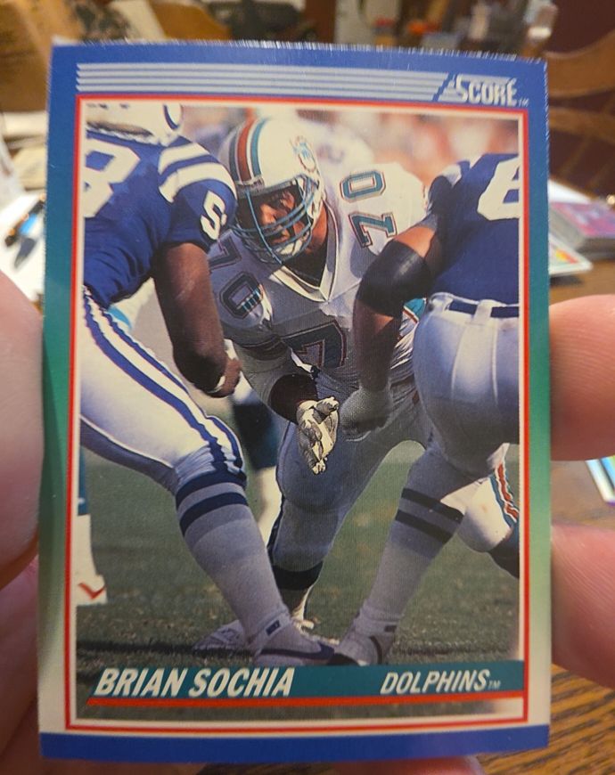 1990 Score #88 Brian Sochia Miami Dolphins — front
