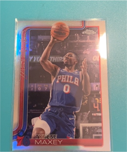 2025-26 Topps Chrome #185 Tyrese Maxey — front