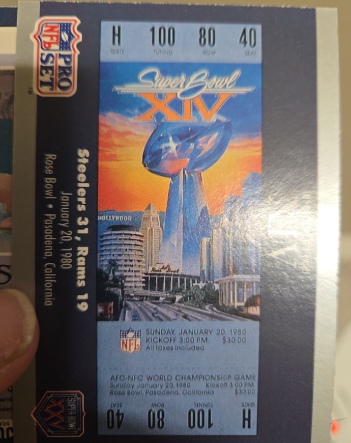 1990 Pro Set Super Bowl XIV #14 Steelers Rams — front