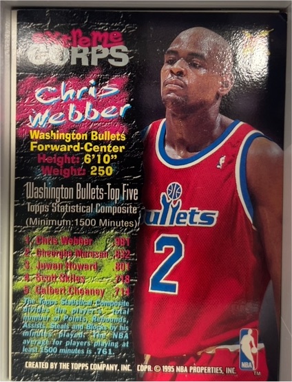 1995 Fleer #387 Chris Webber — front