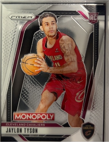 2024-25 Panini Prizm Monopoly #15 Jaylon Tyson Rookie RC Cleveland Cavaliers — front