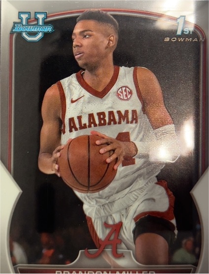 2023 Bowman U Chrome Basketball 1st Bowman #80 Brandon Miller — front