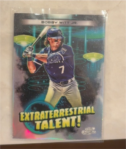 2023 Topps Chrome Cosmic #ET-3 Bobby Witt Jr. Extraterrestrial Talent — front