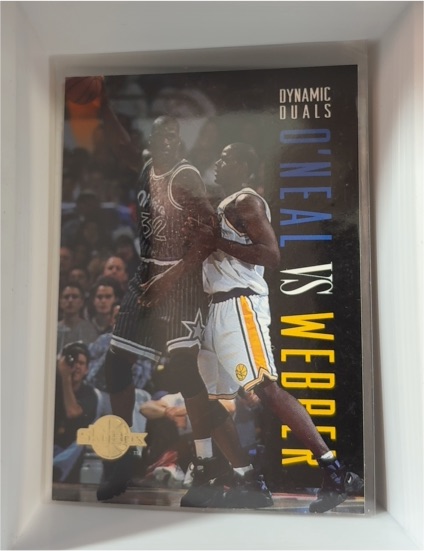 1994 SkyBox Dynamic Duals #187 Shaquille O'Neal & Chris Webber — front