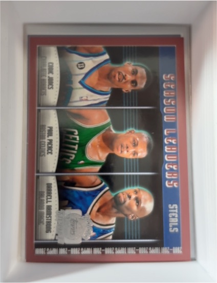 2000-01 Topps #153 Season Leaders Steals Paul Pierce/Eddie Jones/Darrell Armstrong — front