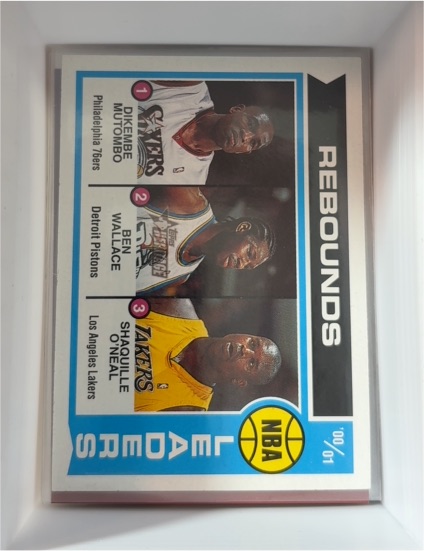2000-01 Topps #152 Rebounds Leaders Dikembe Mutombo / Ben Wallace / Shaquille O'Neal — front