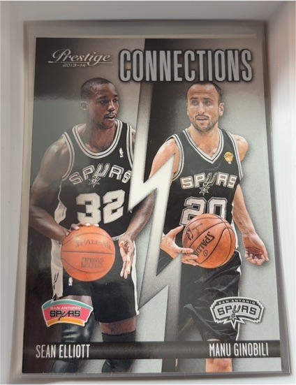 2013-14 Panini Prestige Connections Sean Elliott / Manu Ginobili — front