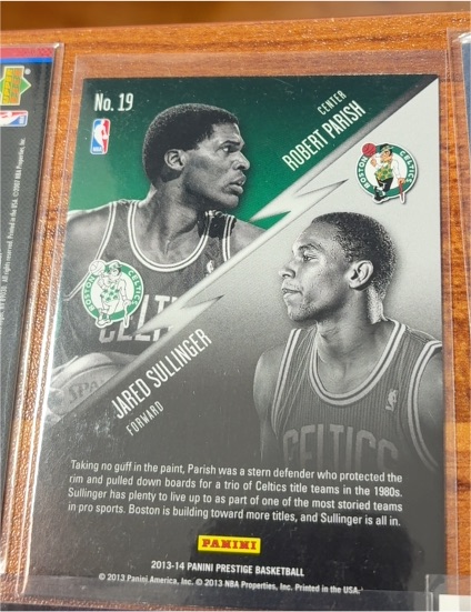 2013-14 Panini Prestige Connections Inserts #19 Robert Parish / Jared Sullinger — front