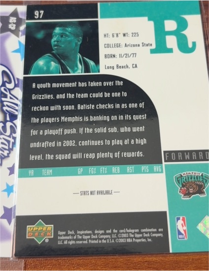 2002-03 Upper Deck All-Star Authentics #97 Shane Battier — front