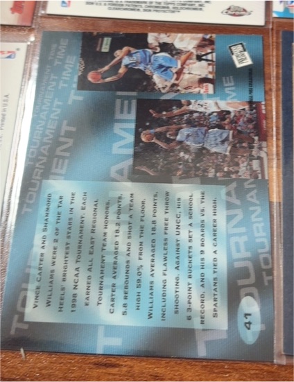1998 Press Pass Tournament Time #41 Vince Carter/Shammond Williams — front
