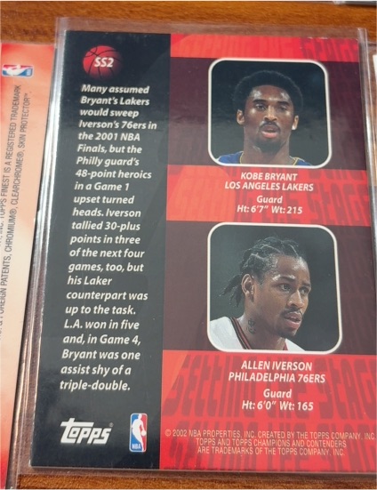 2002 Topps League Leaders #SS2 Kobe Bryant / Allen Iverson — front