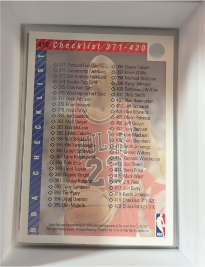 1992-93 Upper Deck #419 Michael Jordan Checklist — front