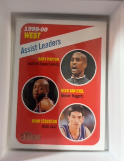 2000-01 Topps Heritage #151 West Assist Leaders Gary Payton, Nick Van Exel, John Stockton — front