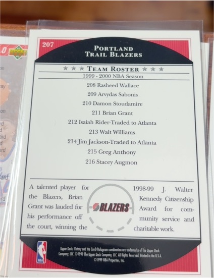 1999-2000 Upper Deck Victory #207 Brian Grant — front