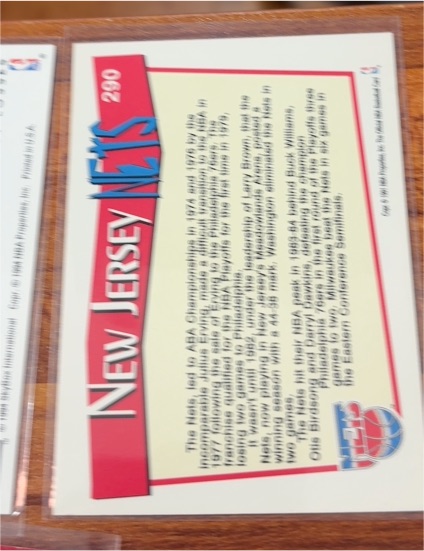 1991-92 Hoops #290 New Jersey Nets — front