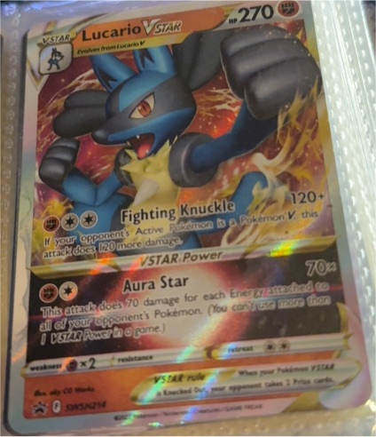 Pokémon Sword & Shield #SWSH214 Lucario VSTAR — front