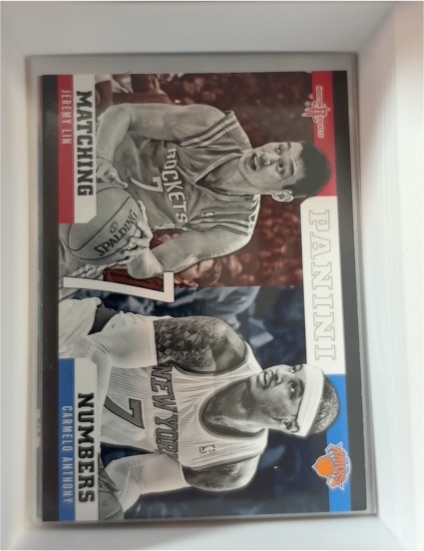 2012-13 Panini Matching Numbers #23 Jeremy Lin / Carmelo Anthony — front