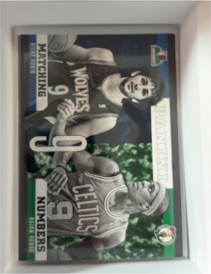 2012-13 Panini Matching Numbers #9 Ricky Rubio / Rajon Rondo — front