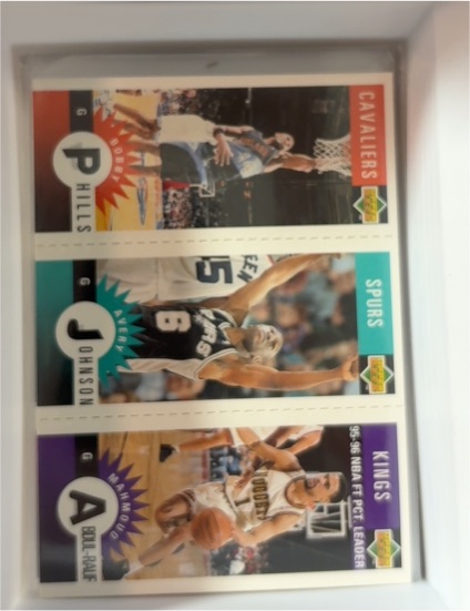 1996-97 Upper Deck Collector's Choice Mini Trio Bobby Phills Avery Johnson Mahmoud Abdul-Rauf — front