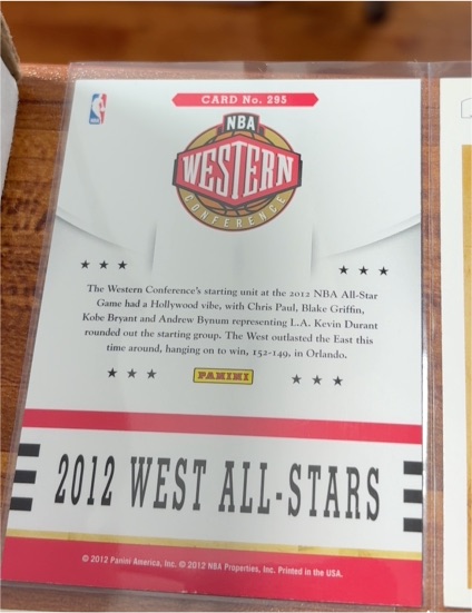 2012 Panini NBA Hoops #295 West All-Stars — front