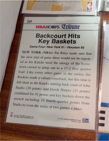 1994 Skybox NBA Hoops Tribune #269 John Starks — front