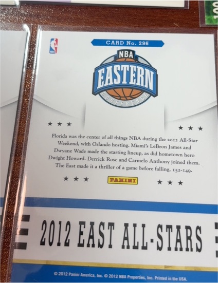 2012 Panini NBA Eastern Conference All-Stars #296 LeBron James — front