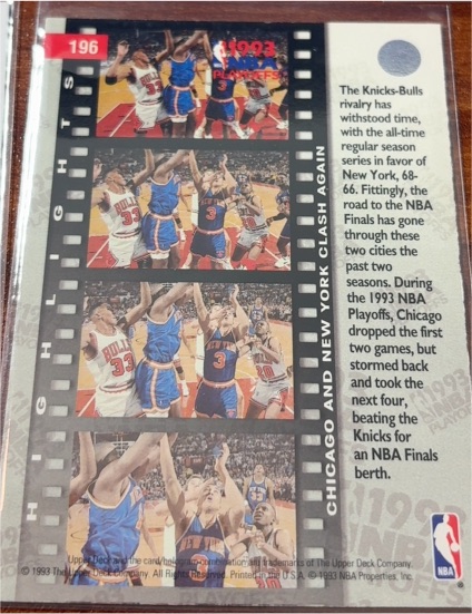 1993-94 Upper Deck #196 Bulls and Knicks Renew Rivalry — front