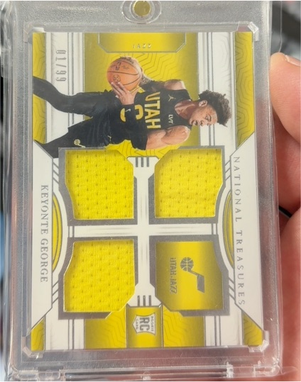 2023-24 Panini National Treasures #138 Keyonte George Rookie Patch Auto — front