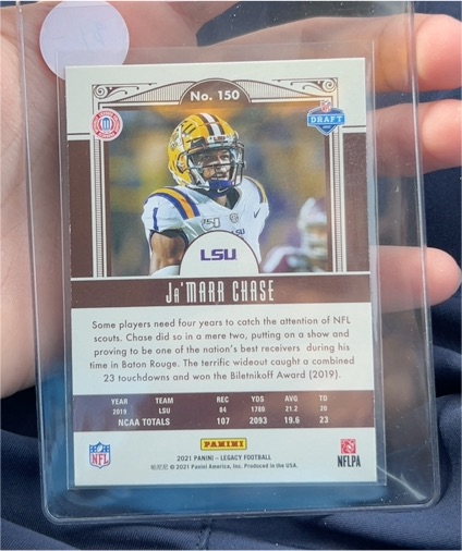 2021 Panini Legacy #150 Ja'Marr Chase — front