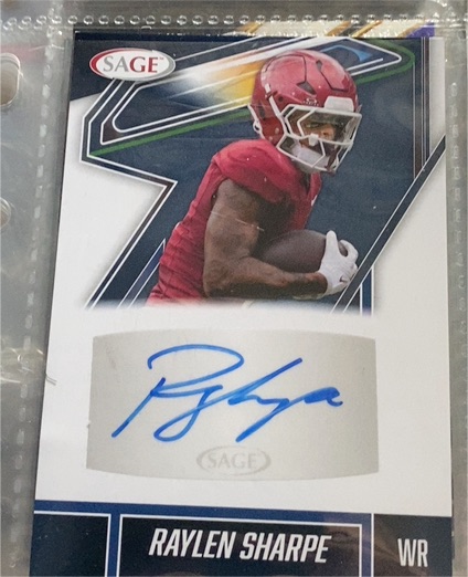 2025 SAGE #A-RS Raylen Sharpe Autograph — front