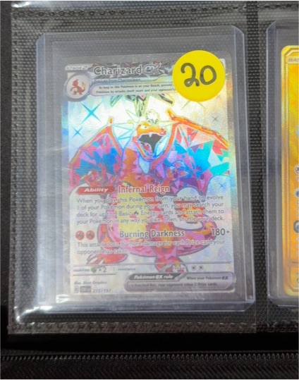 2023 Pokémon TCG Charizard EX #215/197 Obsidian Flames — front