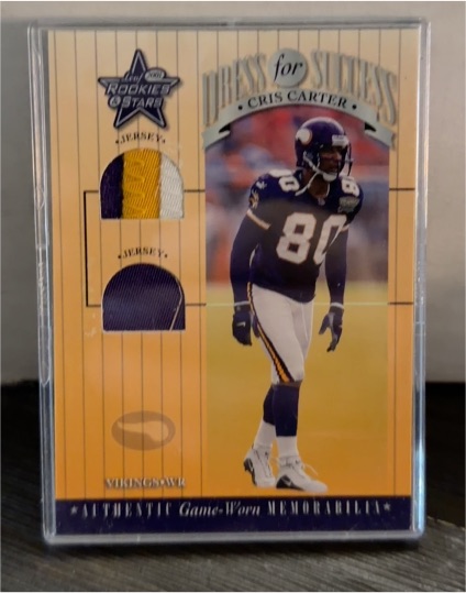 2001 Leaf Rookies and Stars Dress For Success #DFS12 Cris Carter — front