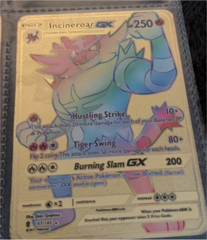 2017 Pokémon SM Guardians Rising #147 Incineroar GX — front