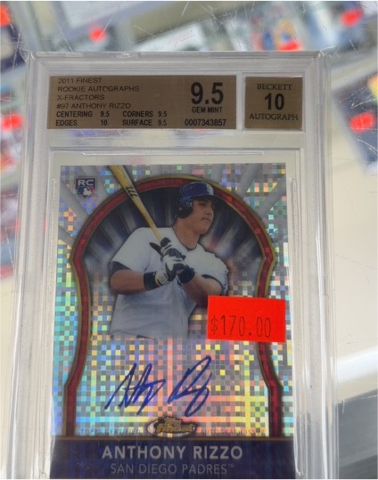 2011 Topps Finest #97 Anthony Rizzo Rookie Autographs X-Fractors — front