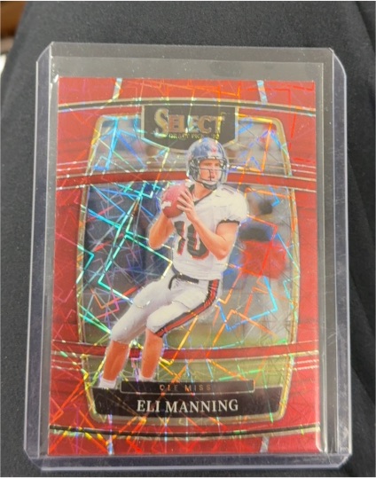 2022 Panini Select Draft Picks #91 Eli Manning Red Lazer Prizm Ole Miss — front