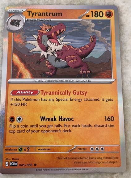2026 Pokémon TCG Perfect Order #045 Tyrantrum — front