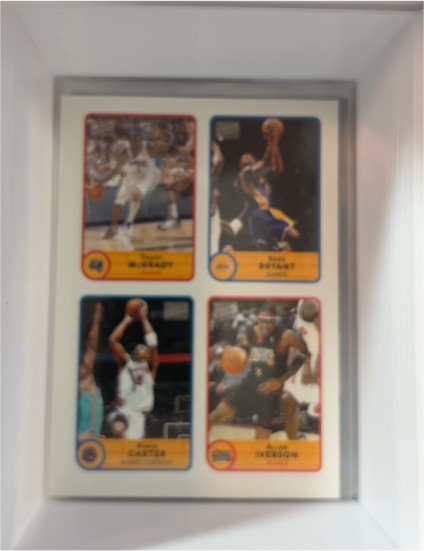 2003-04 Topps Bazooka #4 On 1 Sticker Kobe Bryant/McGrady/Carter/Iverson — front