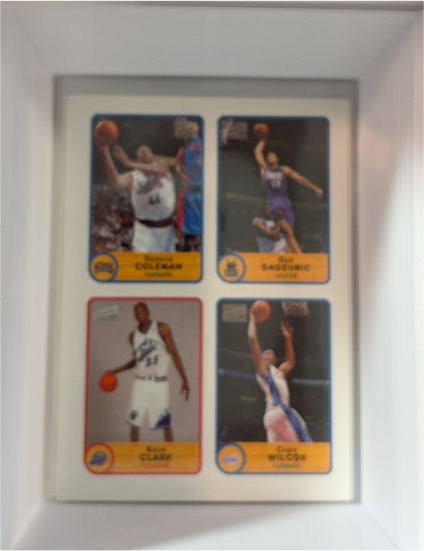 2003 Topps Bazooka Stickers Derrick Coleman Dan Gadzuric Keon Clark Chris Wilcox — front