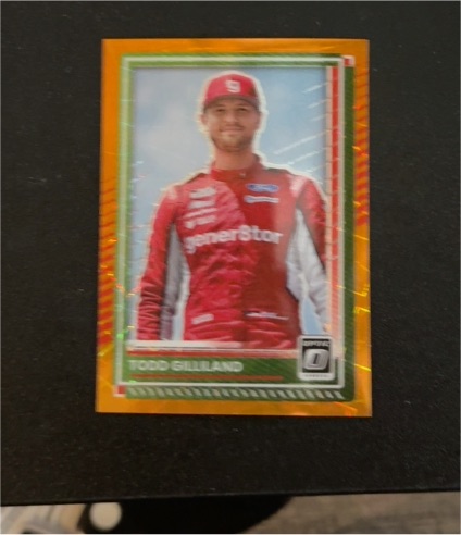 2025 Donruss Optic #81 Todd Gilliland Orange Velocity — front