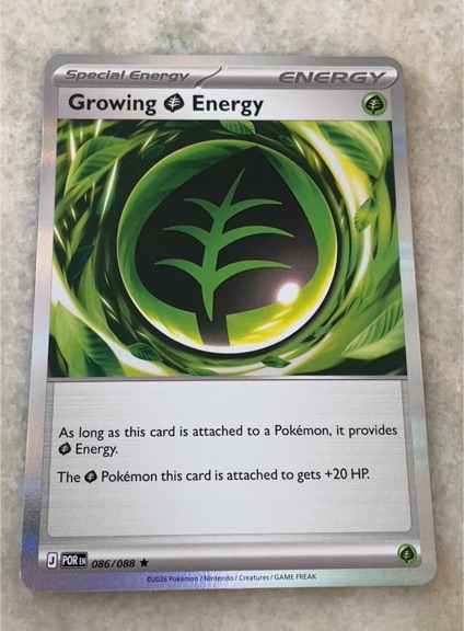 2026 Pokémon Perfect Order #086 Growing Energy — front